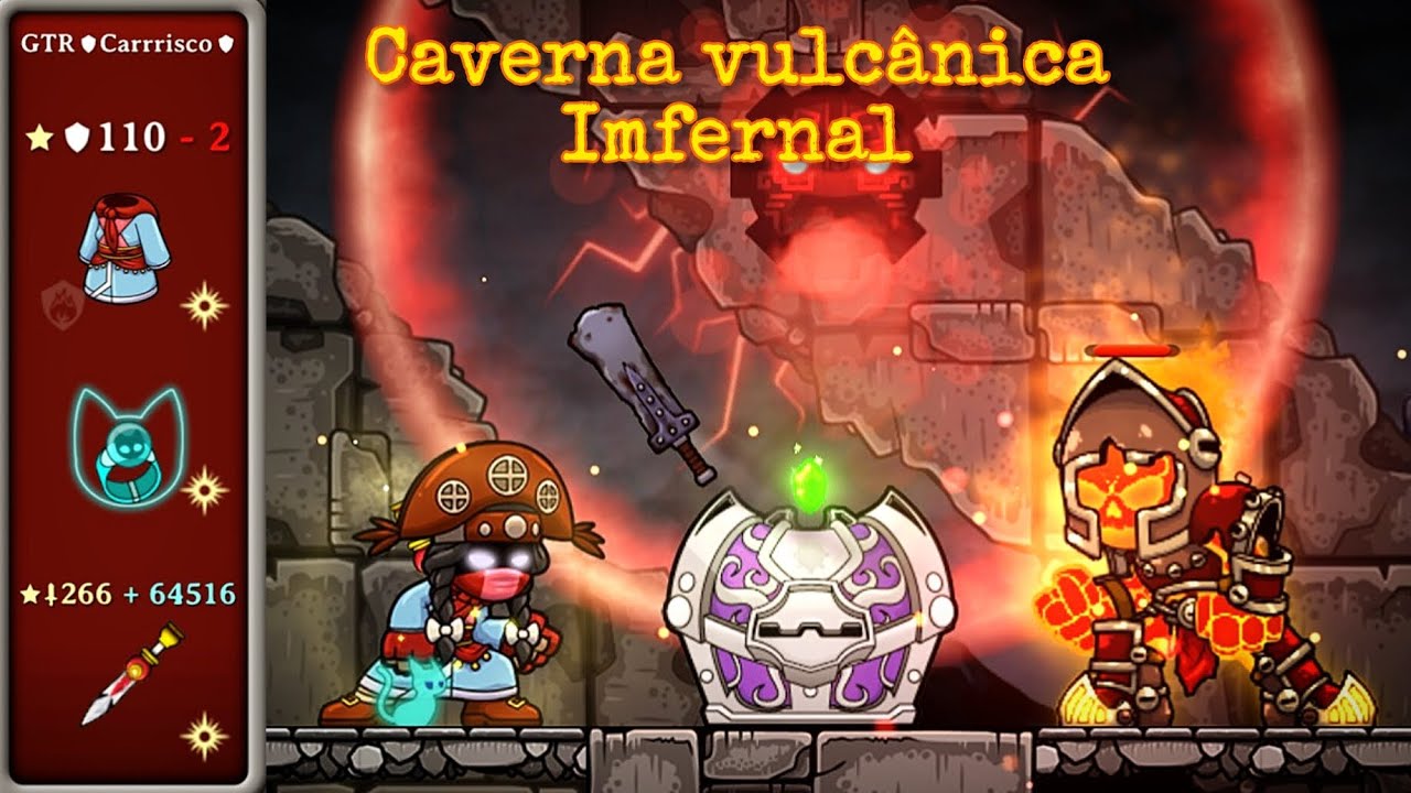 Queimando os couro na Caverna Vulcânica Infernal do MR