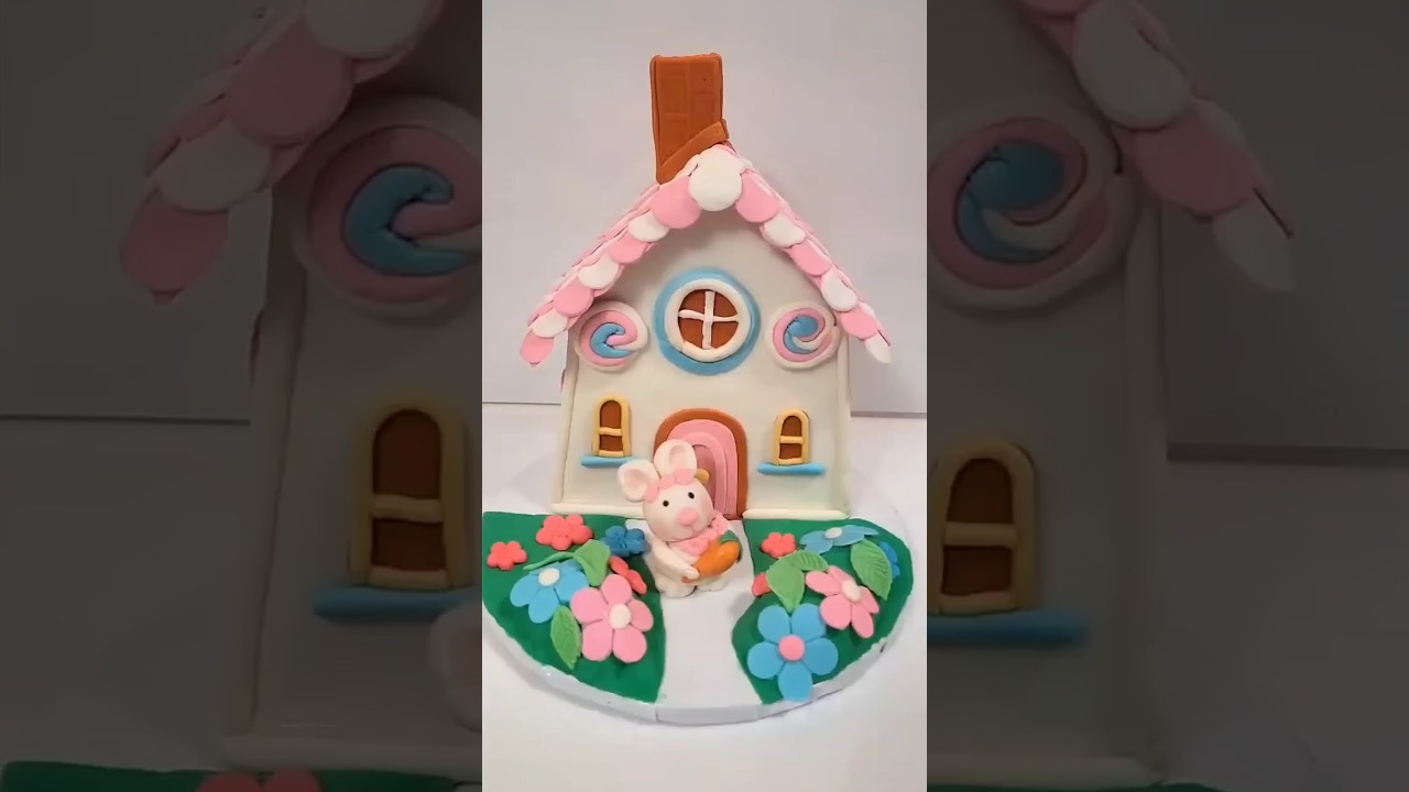 I Built an Entire Easter Bunny HOUSE Out of Cake #CakeDecorating #EasterBunny #Cake #BunnyHouseCake