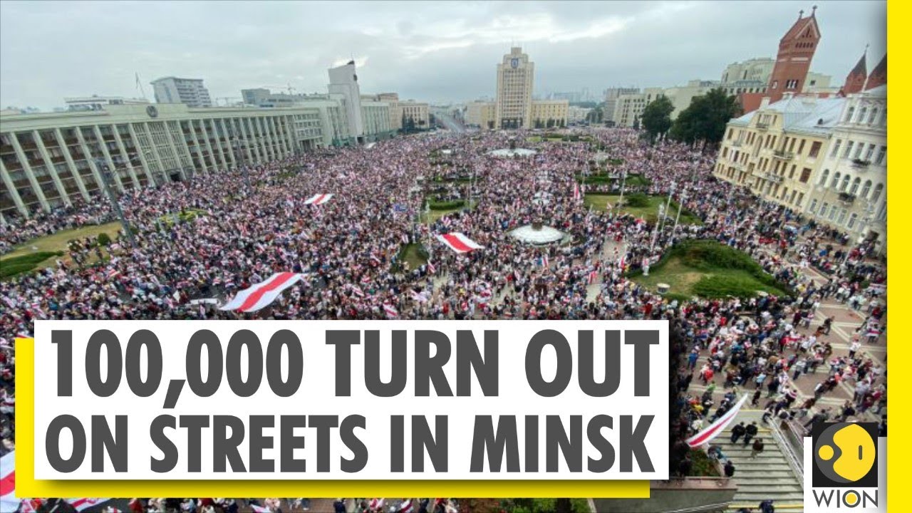 100,000 turn out on streets in Minsk against strongman Lukashenko | Belarus Unrest