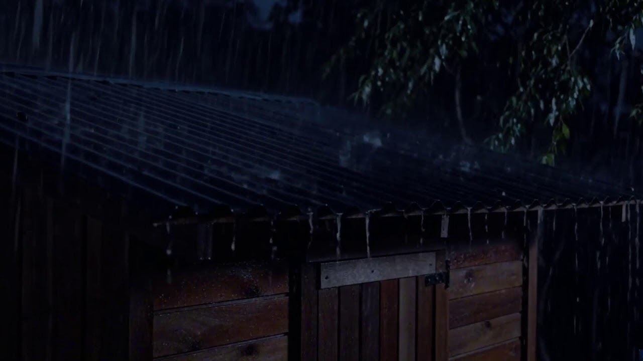 Cinematic Rooftop Rainstorm with Soft Thunder | Stress Relief ASMR Soundscape