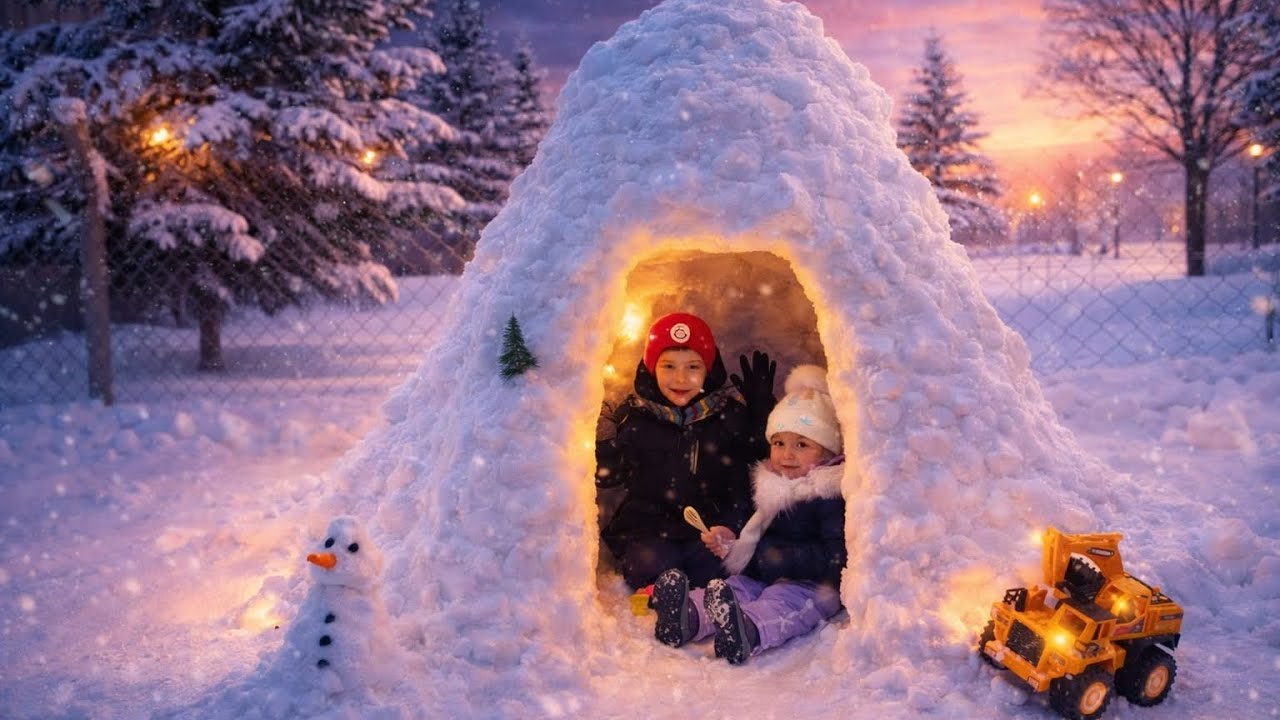 Kardan Ev Yaptık! İçinde Oynadık ❄️😍          