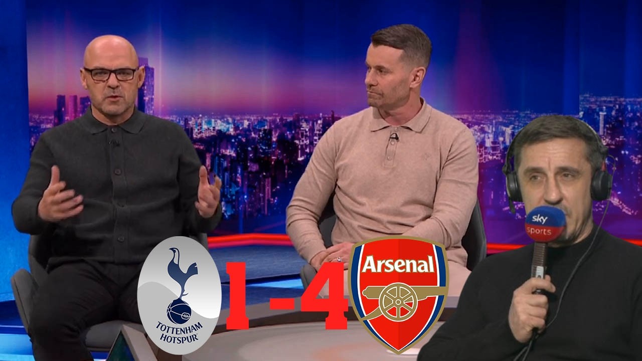 MOTD Tottenham vs Arsenal 1-4 Gary Neville Review The Title Race🏆 Arsenal Will Win - All Reaction