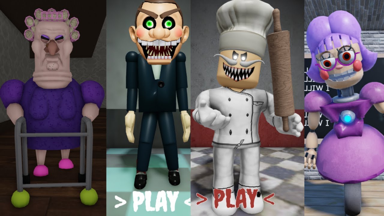Roblox Escape All Jumpscares RUN FROM MR FUNNY OBBY, RUN FROM PAPA PIZZA OBBY, GRUMPY GRAN SCARY