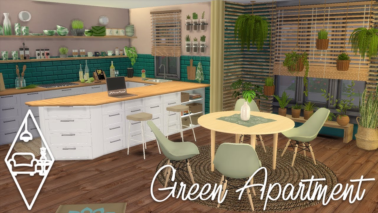 GREEN APARTMENT | +CC | The Sims 4 | Stop Motion Build
