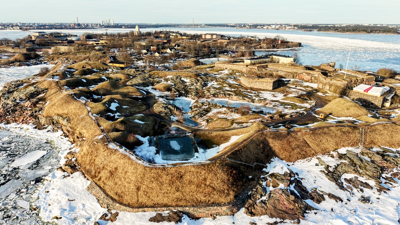 Helsinki Suomenlinna Sea Fortress, UNESCO World Heritage Site, March 2026, DJI Mini 5 Pro