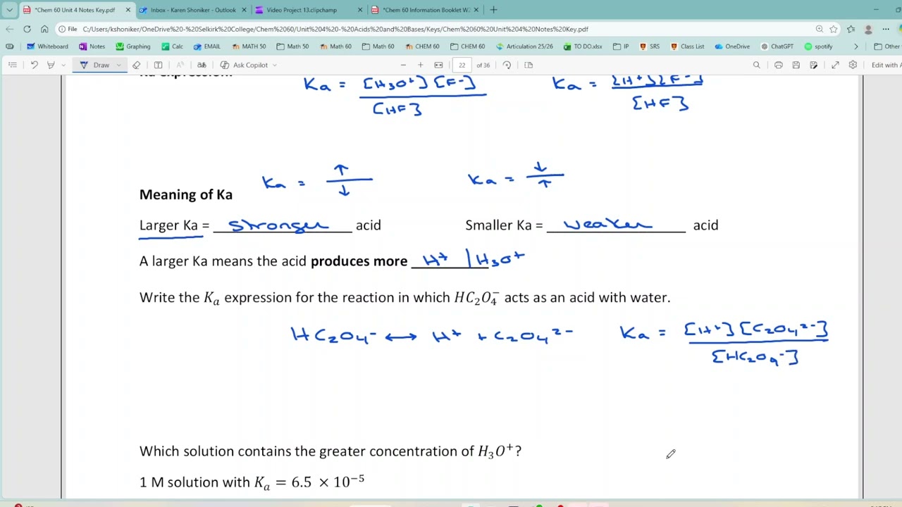4.15 Acid and Base Ionization Constants Ka and Kb