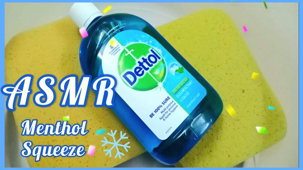 Asmr Dettol (MENTHOL) Sponge Squeezing FIZZY Grout Sponge Rinsing Asmr Sleep Sounds Oddly Satisfying