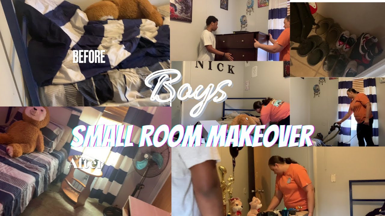 MOBILE HOME UPDATES| Boy's Small Room Makeover| Small Room Clean+Declutter+Update