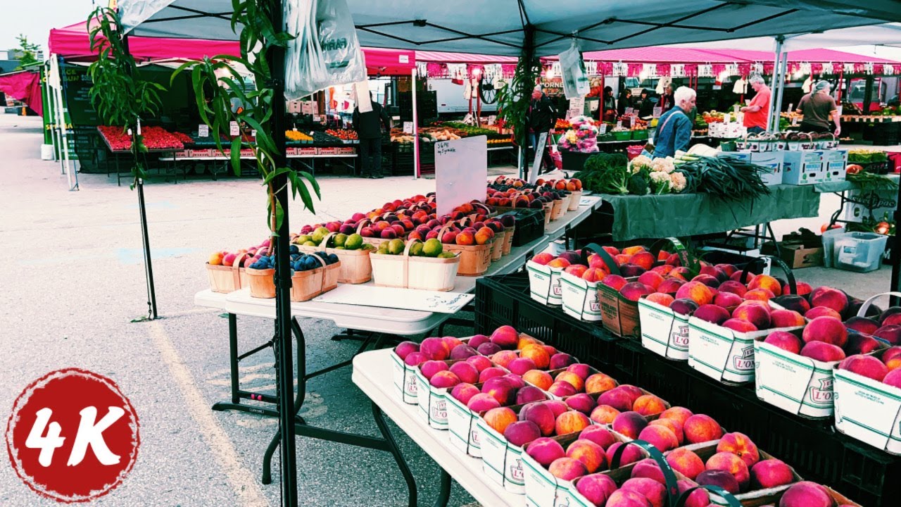 Early Morning Walk in St. Jacobs Farmers' Market | Largest Farmers Market in Canada | 4K 60fps ASMR