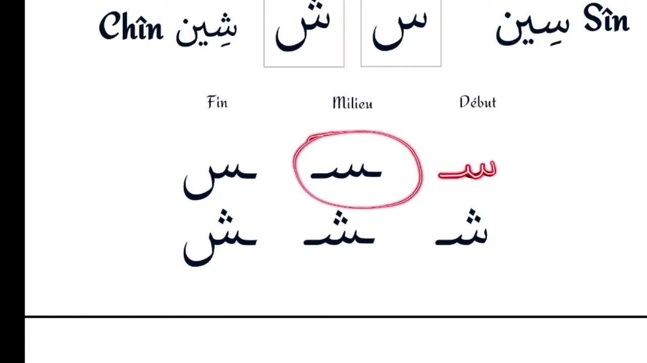 Leçon d'arabe 10: les lettres sîn et chîn (س ش)