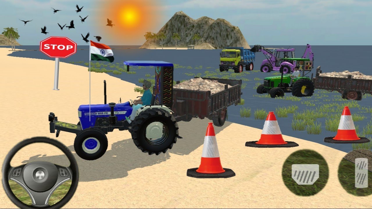 JCB Unloading reti and Dumpar & Tractor 🚜 Swaraj 🚜 JONDHER From Game #jcb #tractor #games #simulator