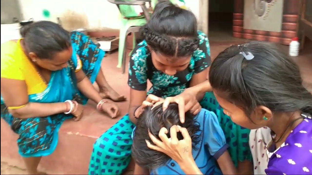 Nitpicking video by Girls ll Lice n Nitpicking All Age Girl Women Hair caring odisha