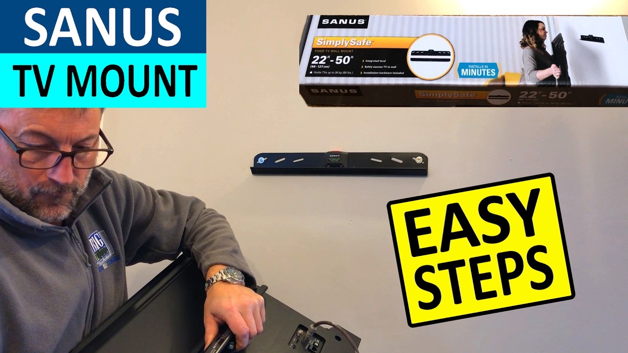 Sanus Fixed TV Wall Mount Installation and TV Hanging