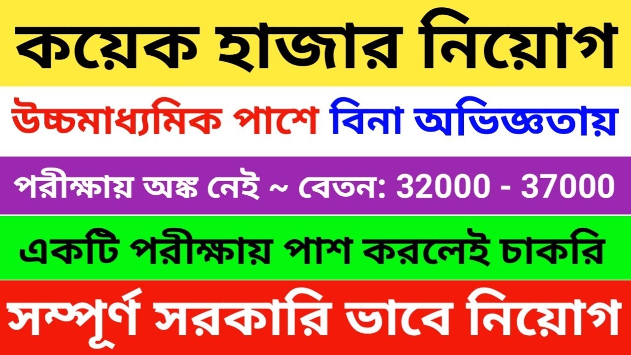 Group C & D Vacancy in West Bengal 2022 | WB Government Job Vacancy 2022 | WB Jobs | August 2022 Job