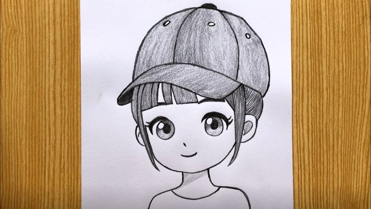 How to Draw a Cute Girl with Cap | Easy Pencil Drawing for Beginners 😍
