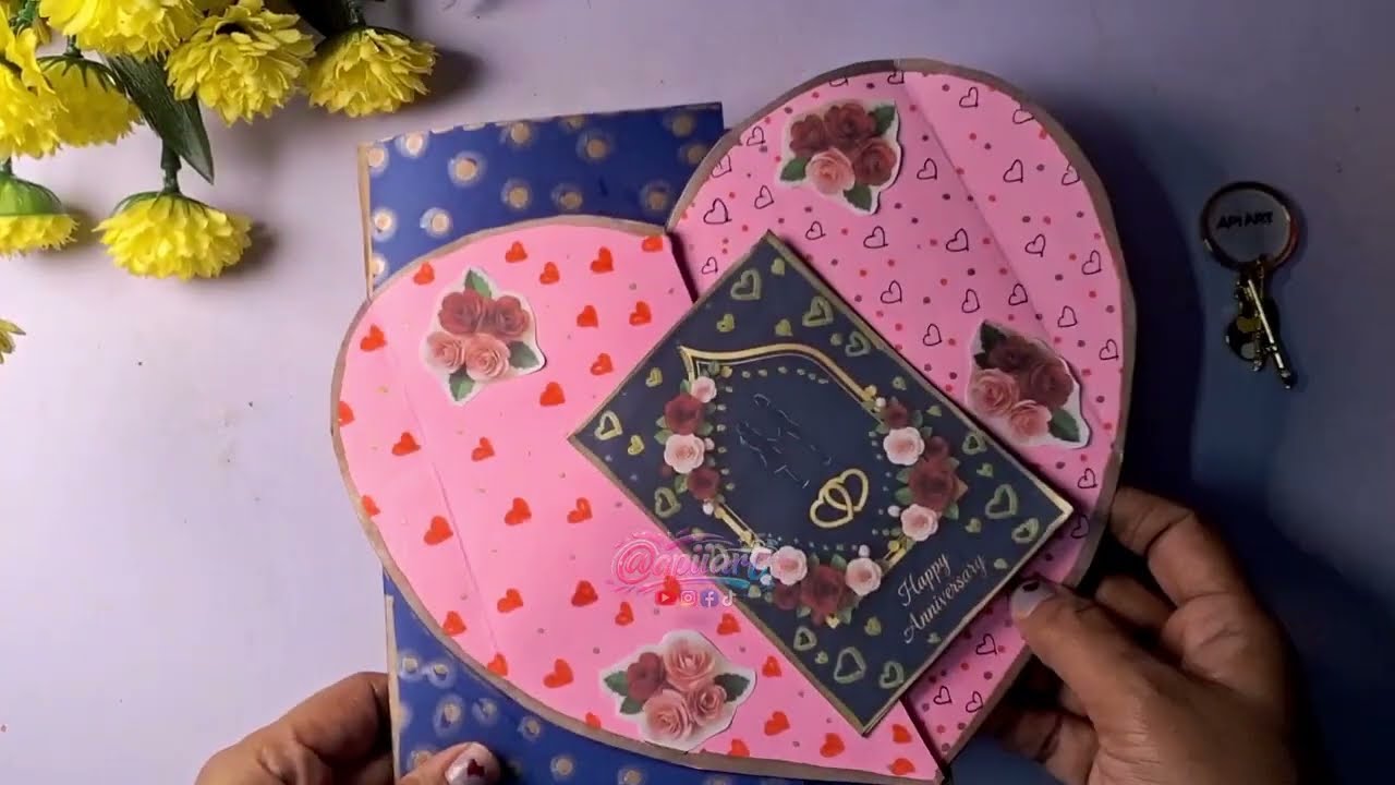 DIY Anniversary Card | Easy & Beautiful Handmade Card 💌 | Step-by-Step Tutorial