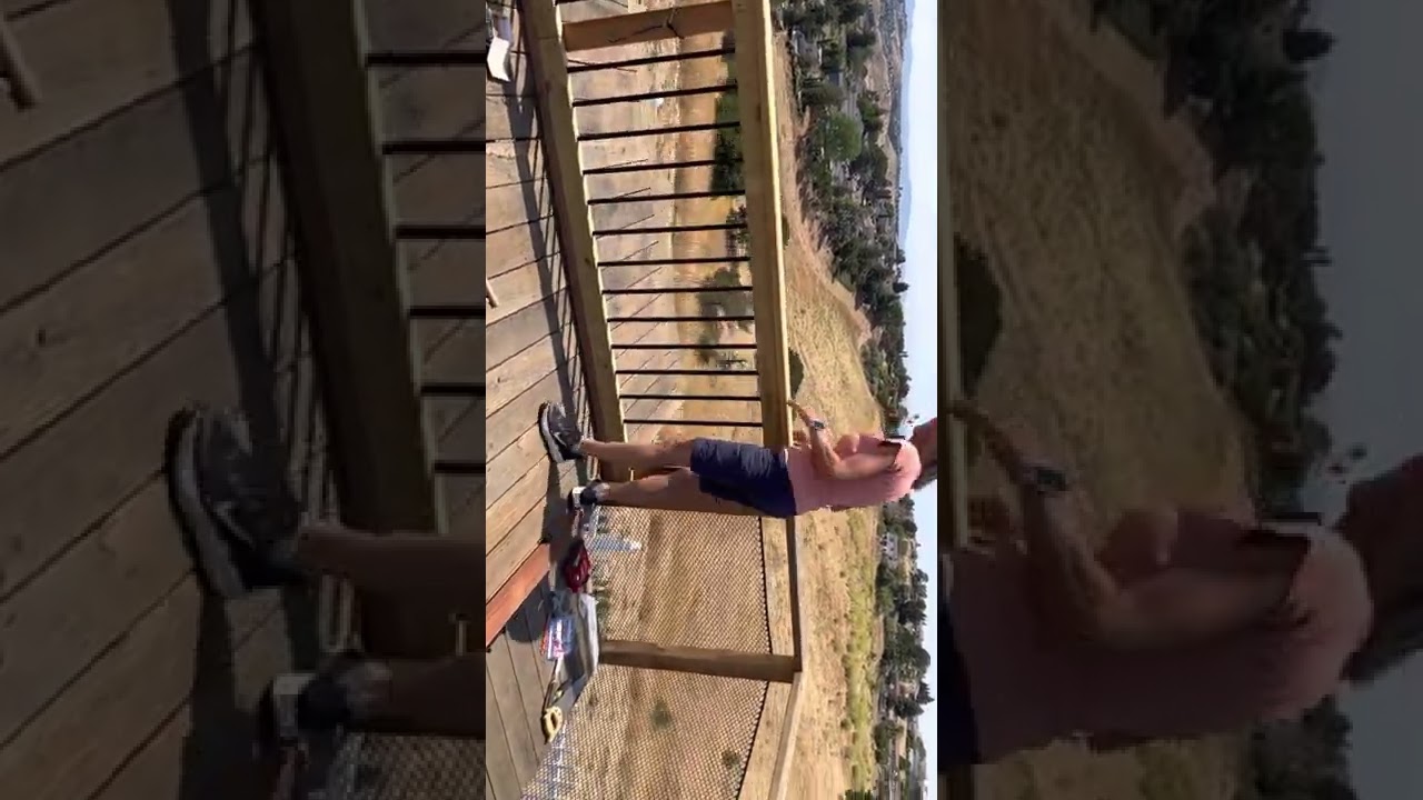 Fold down deck railing