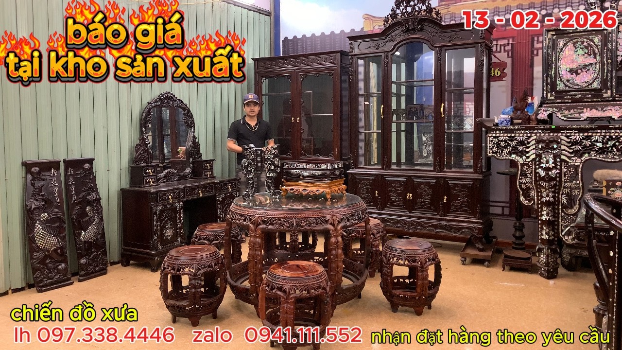 13/2/2026 ghế trúc gỗ cẩm lai, tủ bầy đồ louis, bàn trang điểm, tranh cá, khay trà xưa