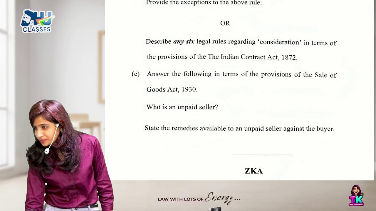 Honest CA Foundation Law Paper Review| Sept 26| CA CS Tejal Katariya
