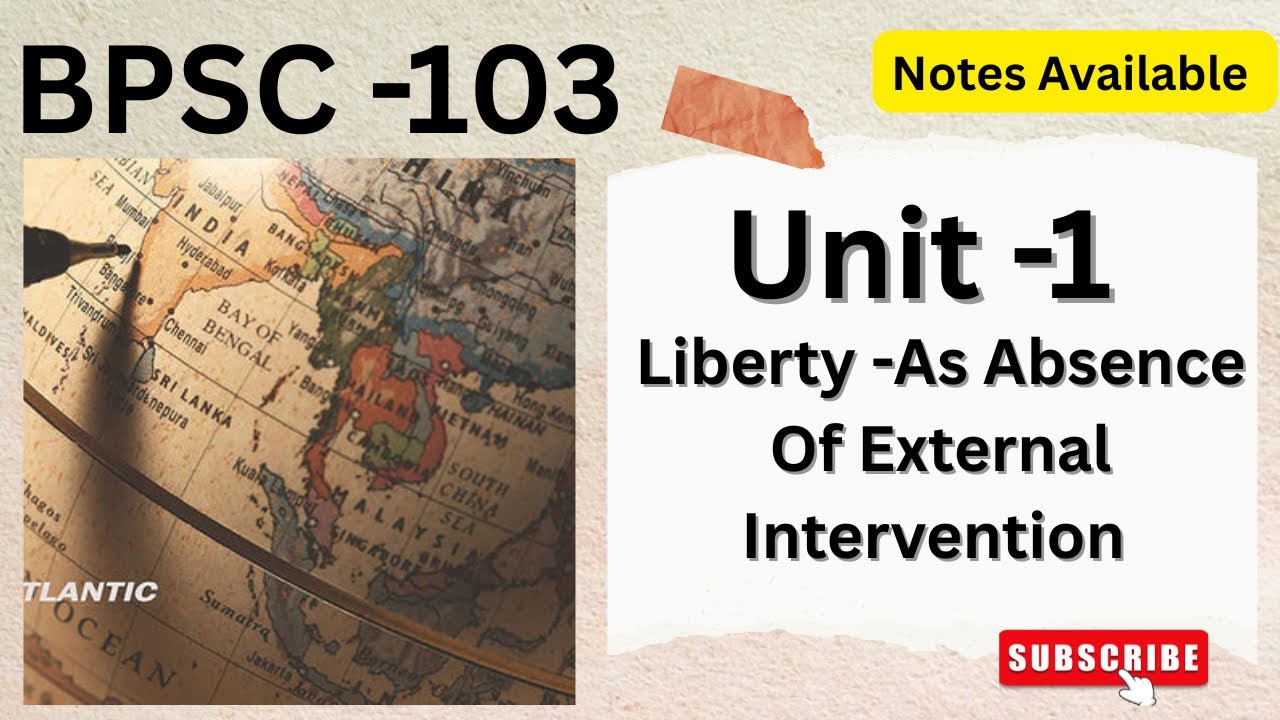 BPSC -103 \\ Unit -1 Liberty -As Absence Of External Intervention #ignou #bpsc103 #politicaltheory