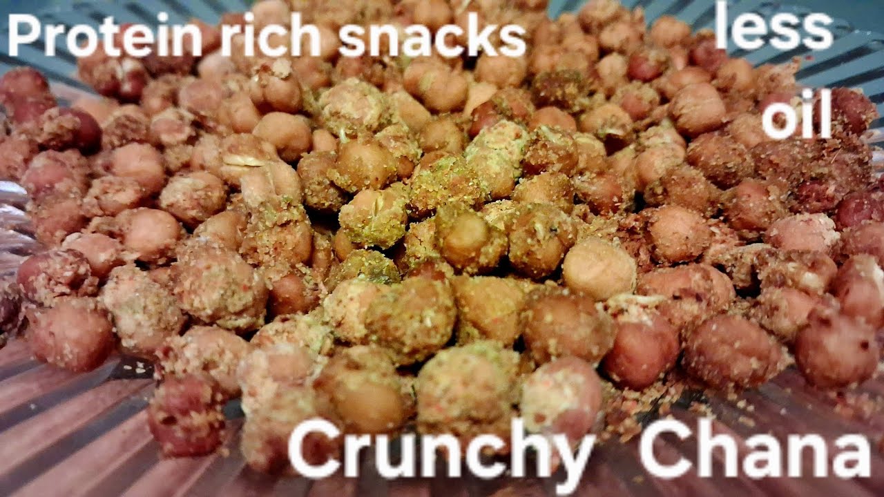 Crunchy chana || Protein rich snacks recipe in Air-fryer || Less oil healthy snacks 😋 