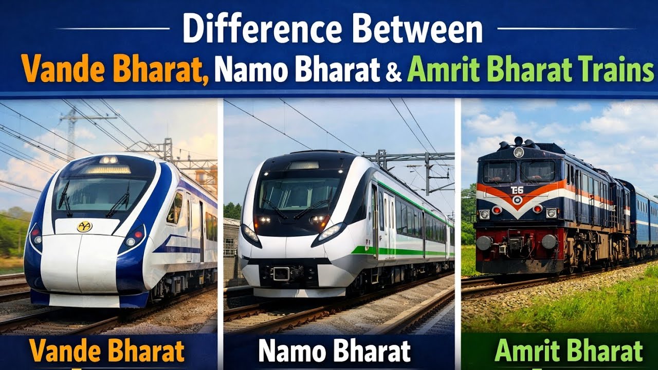 Difference Between Vande Bharat, Namo Bharat & Amrit Bharat Trains | Railway Study Hub