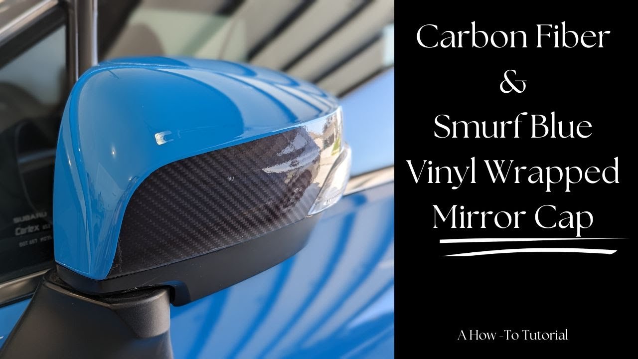 Vinyl Wrap Your Car Mirror Cap | 2-Tone Carbon Fiber & Smurf Blue