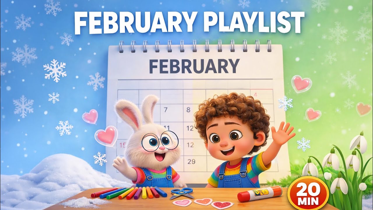 February Songs for Kids (20 Minutes) | Winter + Love + Kindness 💖❄️