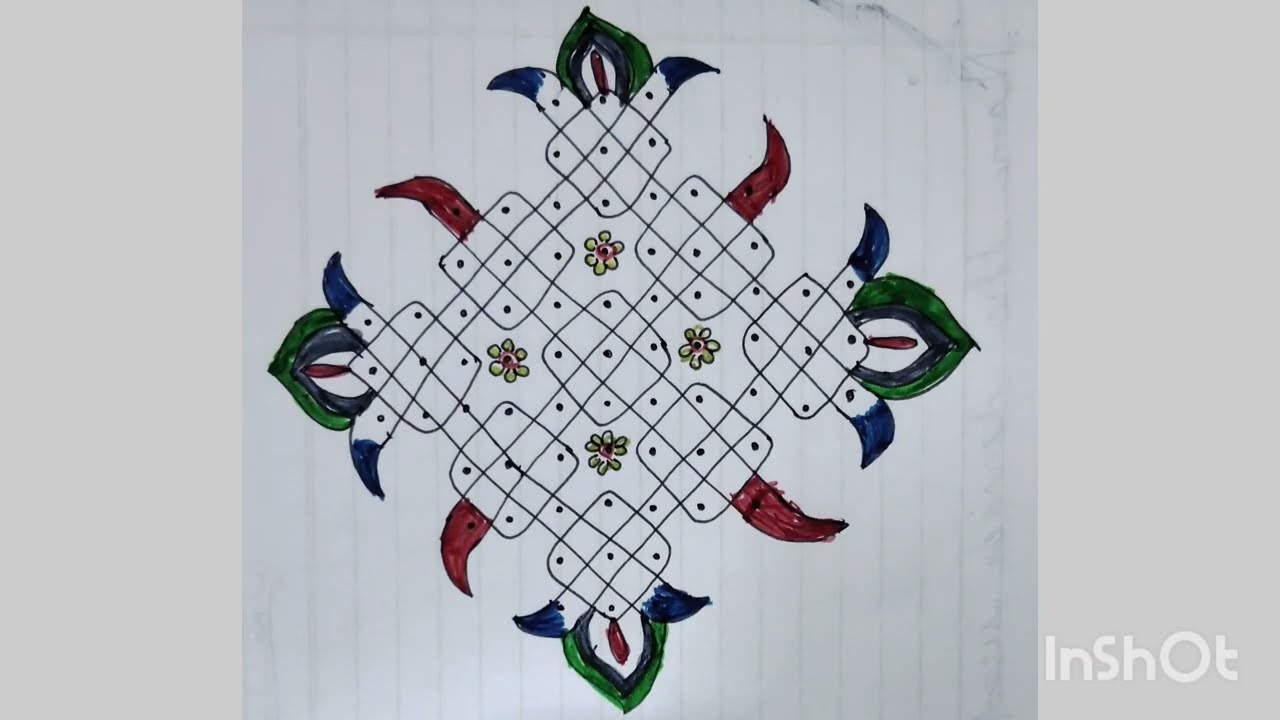 🌺easyrangoli 🌺 dailykolam 🌺 (11,3)