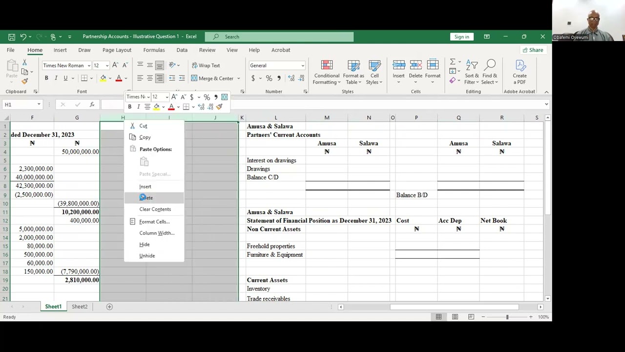 Partnership Accounts  - Illustrative Question