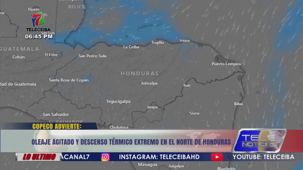 Oleaje agitado y descenso térmico extremo en el norte de Honduras
