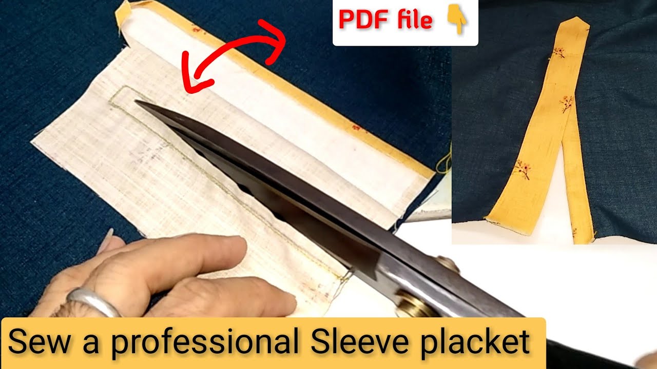 Sew a Professional Shirt Sleeve placket with button | pattern pdf 👇