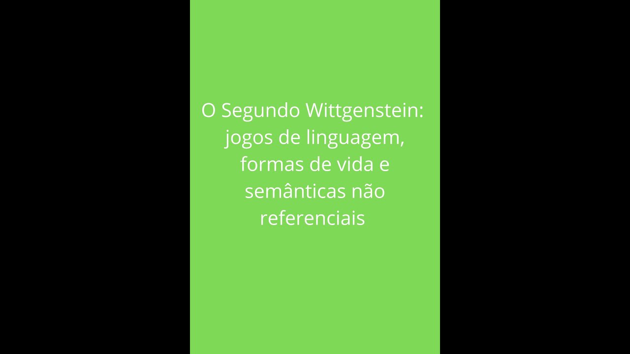 O Segundo Wittgenstein: jogos de linguagem, formas de vida e sem&acirc;nticas n&atilde;o referenciais