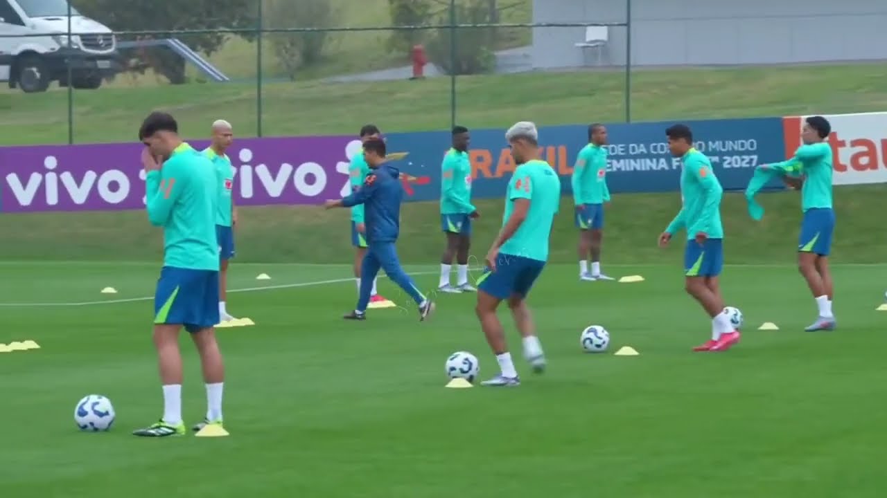 🔰Brazil National Team Training Session by Carlo Ancelotti / Dynamic Warm Up + Passing Drills