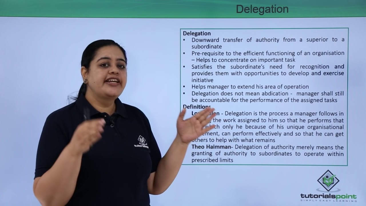 Class 12th – Delegation and Decentralisation | Business Studies | Tutorials Point