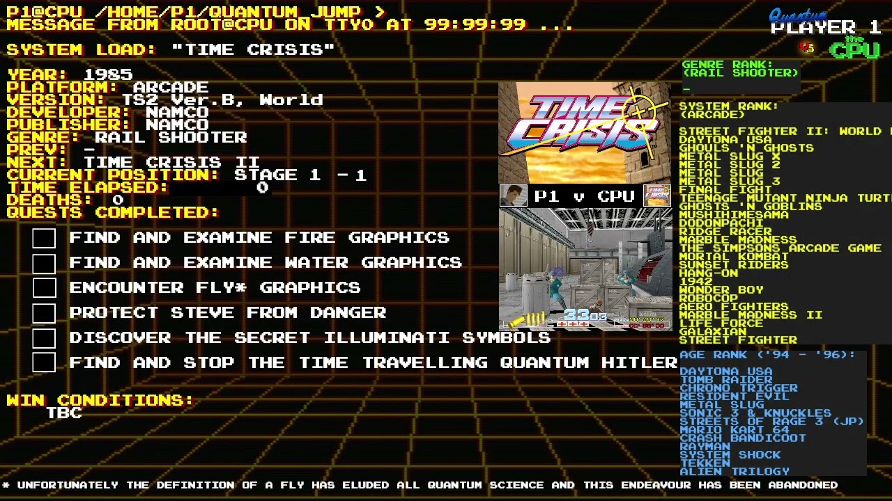 ARCADE MODE - Time Crisis (1st try) / Dead or Alive (last chance) / Nominations @ 9pm