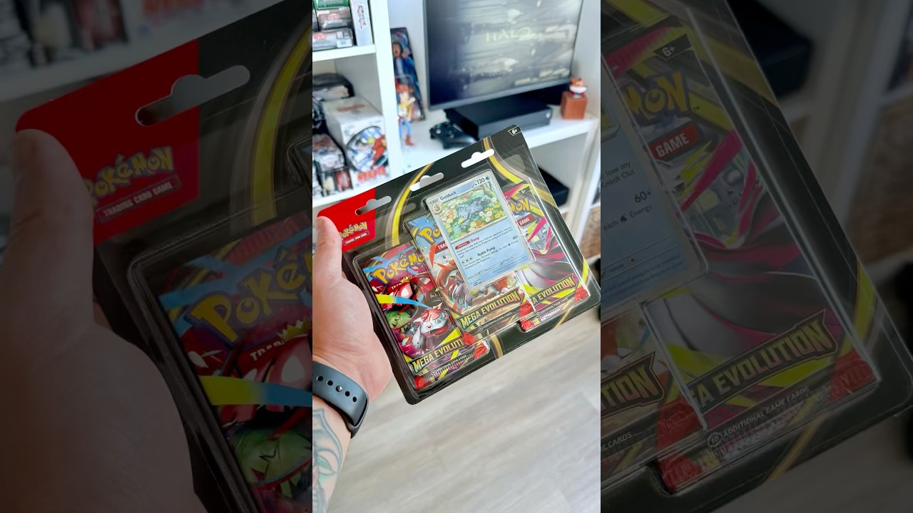 Opening Pok&eacute;mon : Mega Evolution 3 Pack Blister - Golduck 💦 #pokemon #opening #asmr #shorts