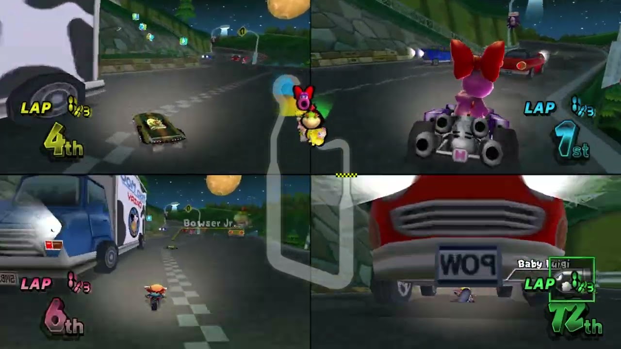 Mario Kart Wii ✦ 4 Players #537 (3 Tracks) Mirror