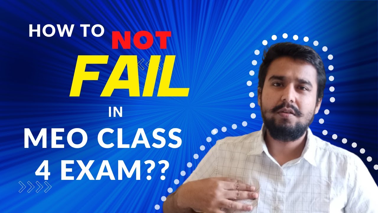 How to NOT fail in MEO CLASS 4 Exam ??
