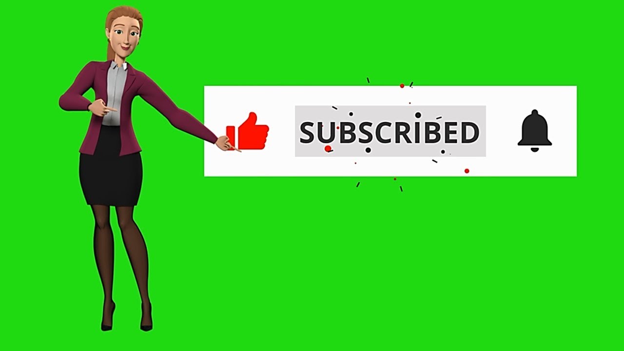 Subscribe and Share Green Screen Animated Characters 3D_No Copyright