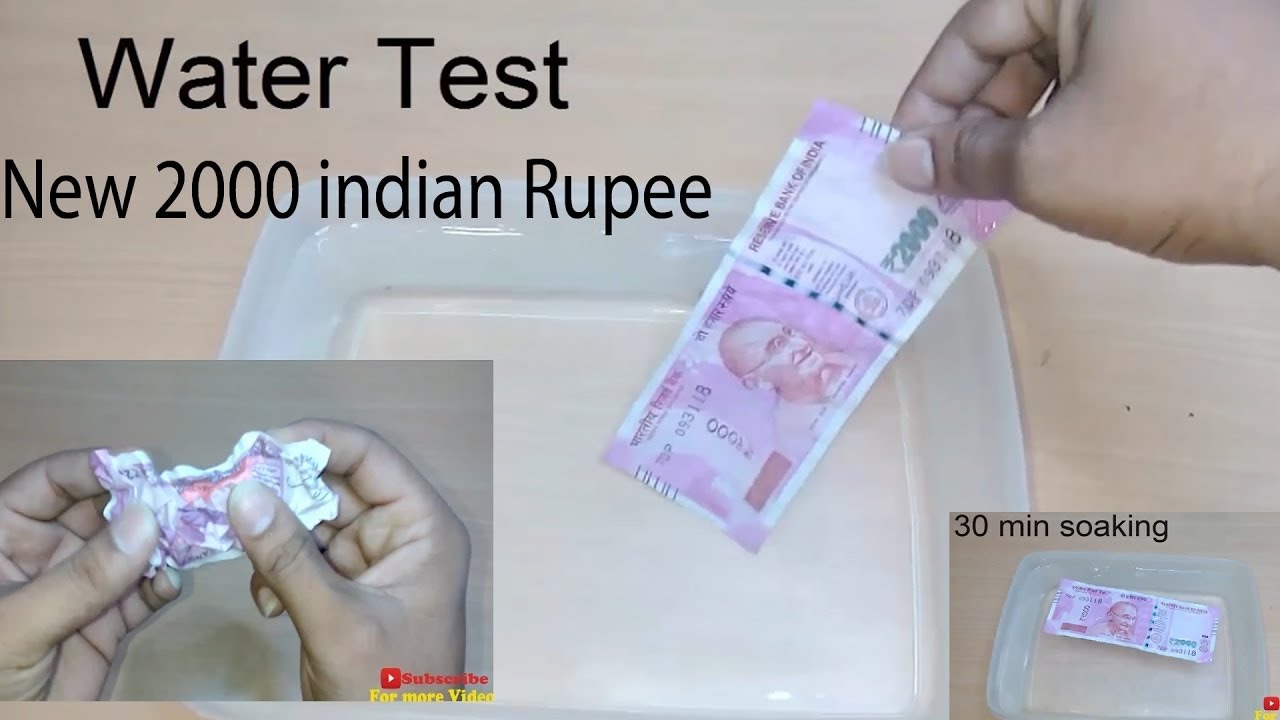 New 2000 Rupee Note Water Test - Waterproof?