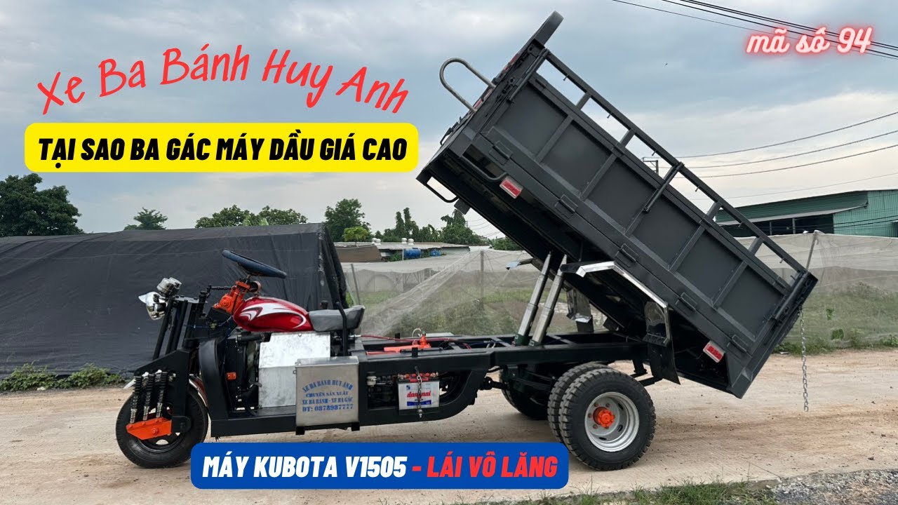 Tại sao Xe Ba Bánh Máy Dầu Kubota Nhật giá cao vậy, xem hết video Rivew chi tiết xe. 0878.98.7777