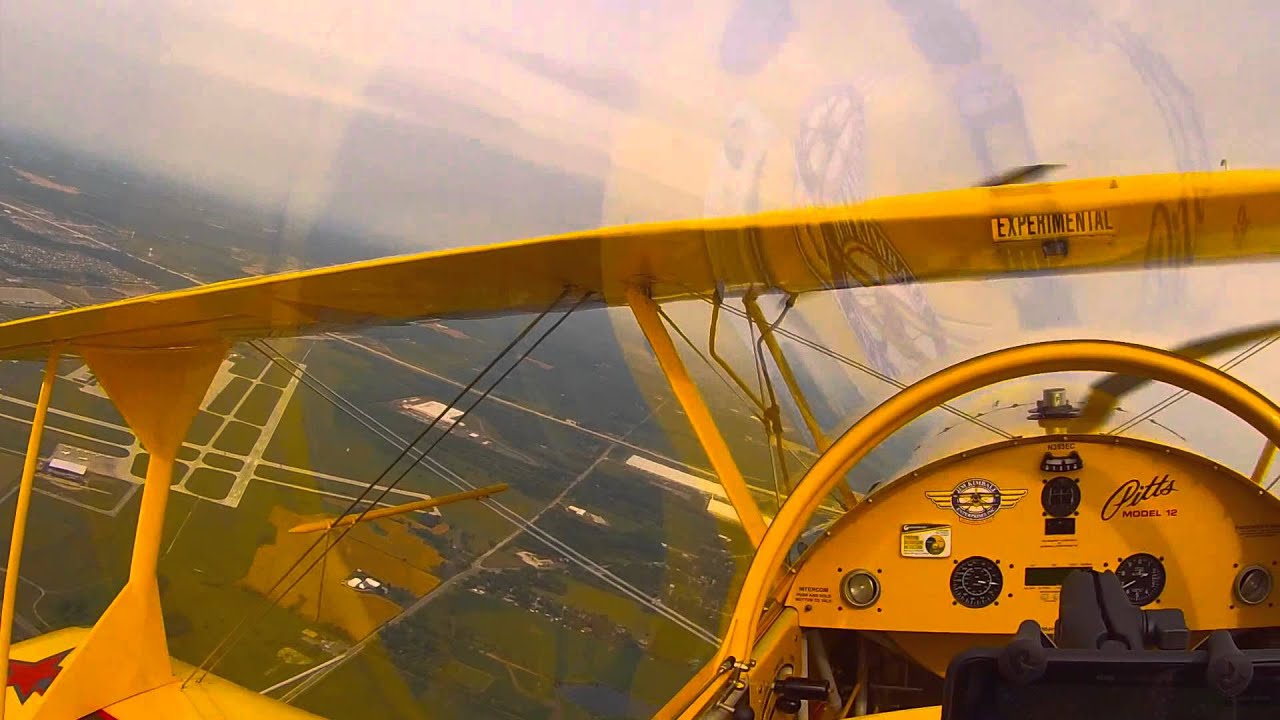 Pitts Model 12 Pilot POV take-off and landing - GoPro Hero 3+