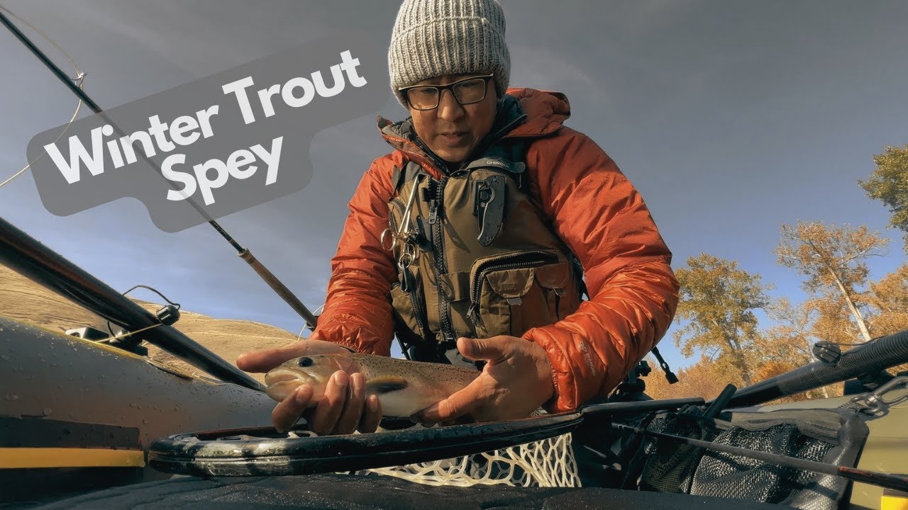Winter Trout Spey from my Water Master Kodiak #troutspey #flyfishing