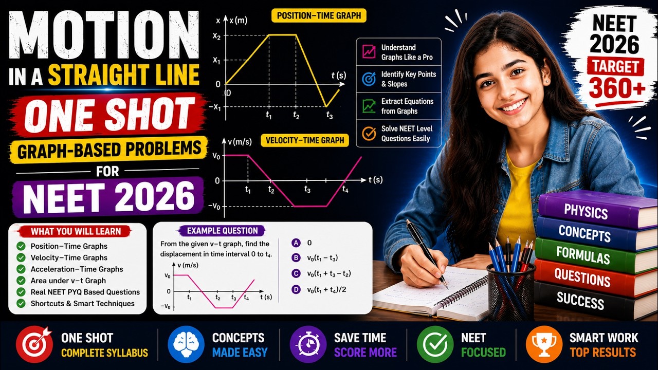Motion in a Straight Line || Graph Based Problems || NEET 26 ||Dr.Prashant Mukherjee(IITian,Kgp)