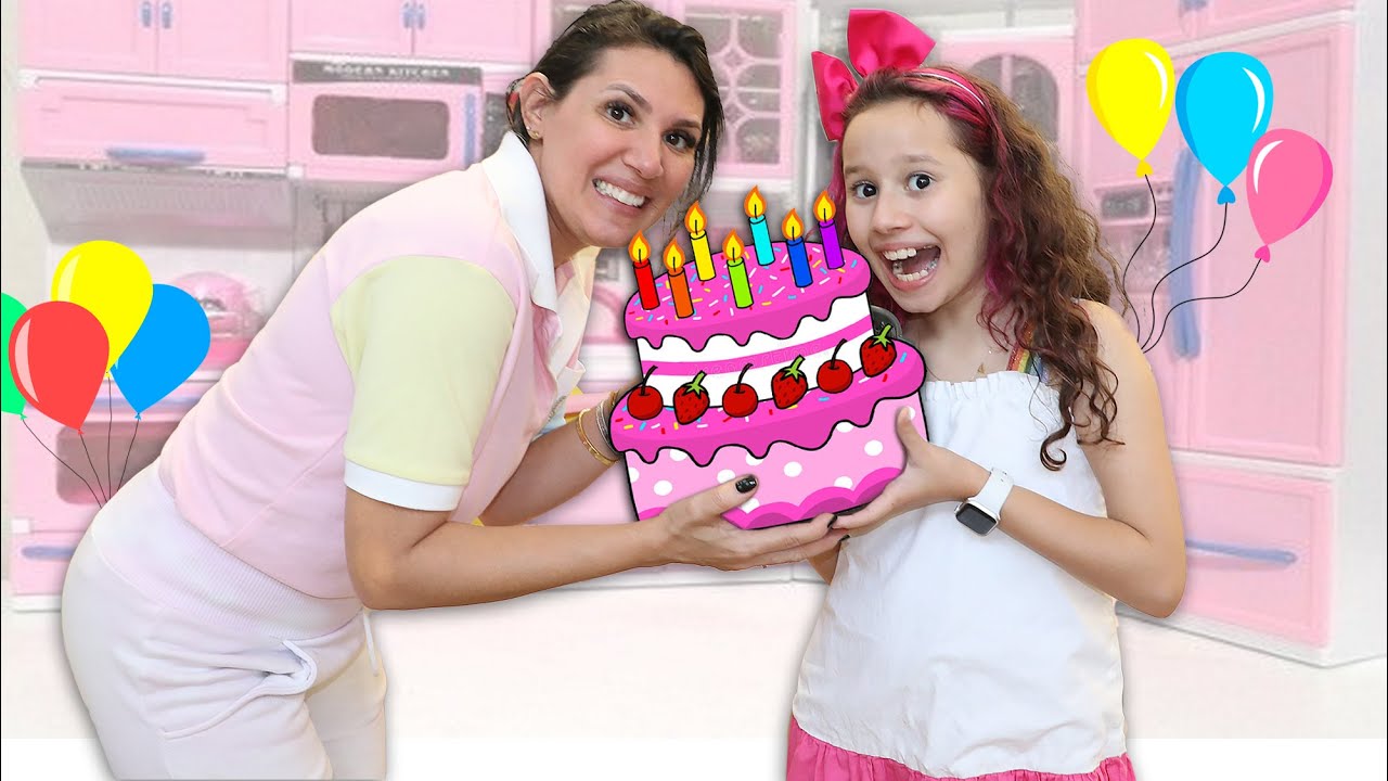 Mãe e filha preparam um bolo surpresa - Erlania e Valentina