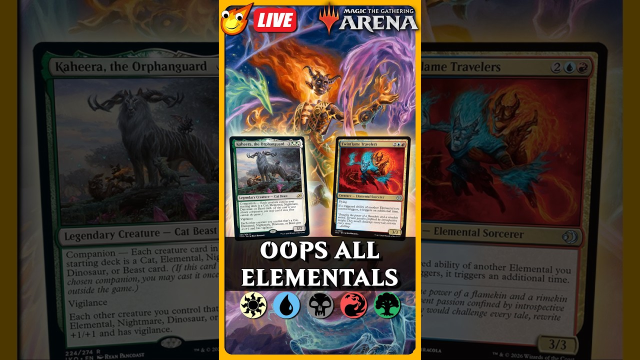 🔴 LIVE | This Budget 5 color Elemental Deck is BROKEN | Brawl MTG Arena (Portrait)