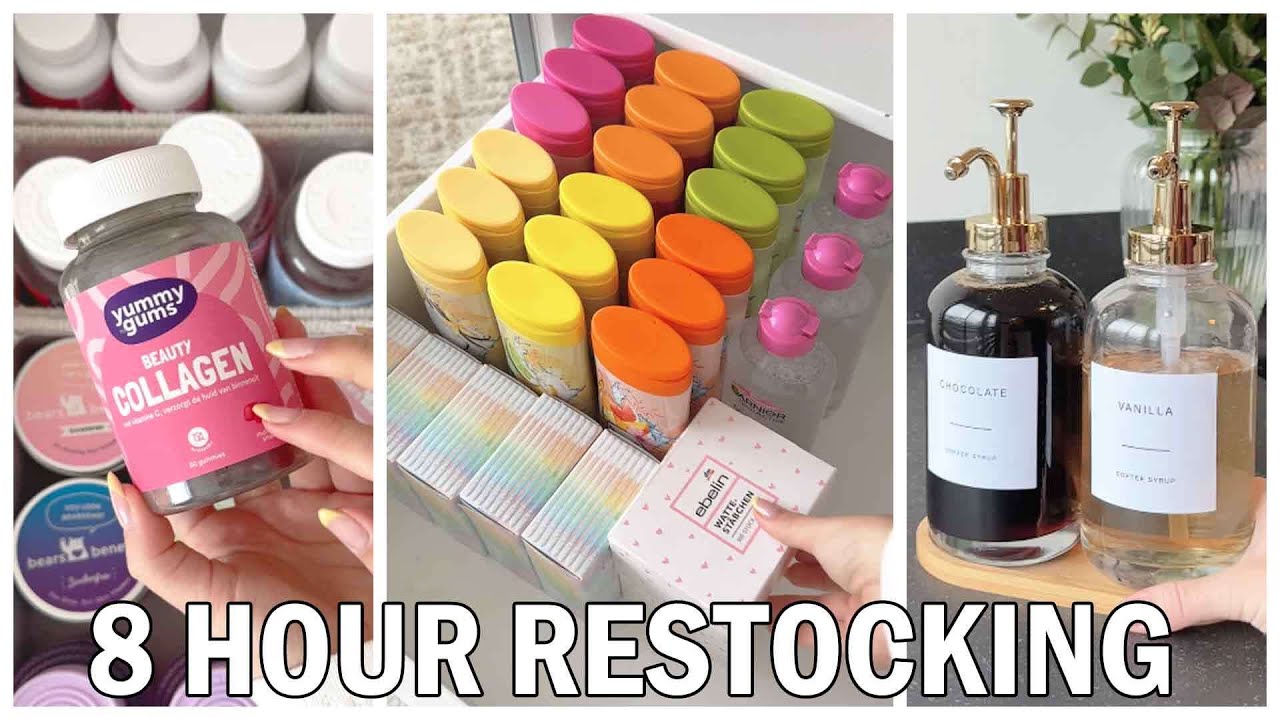 8 Hour Restocking ASMR Videos To Help You Fall Asleep | Cleaning, Organising & Satisfying Sounds ✨