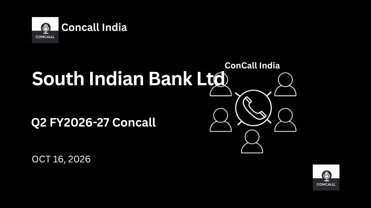 Конференц-колл South Indian Bank Ltd по итогам 2-го квартала 2026-27 финансового года