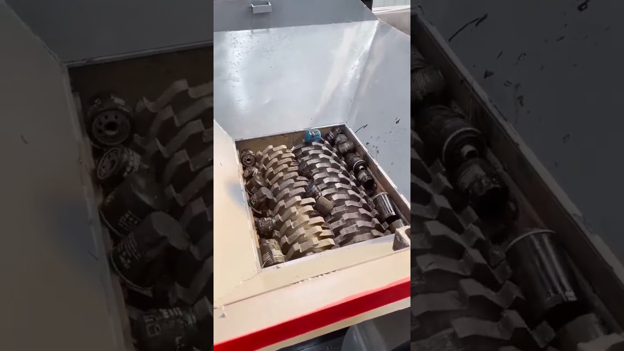 Industrial shredder machine for Steel shaving / Iron plate Plastic Rubber tubes IBC drum metal frame